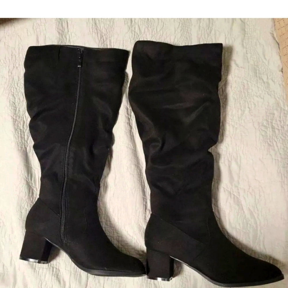RF Room Of Fashion Womens  Black Knee High Boots Size US 10 W